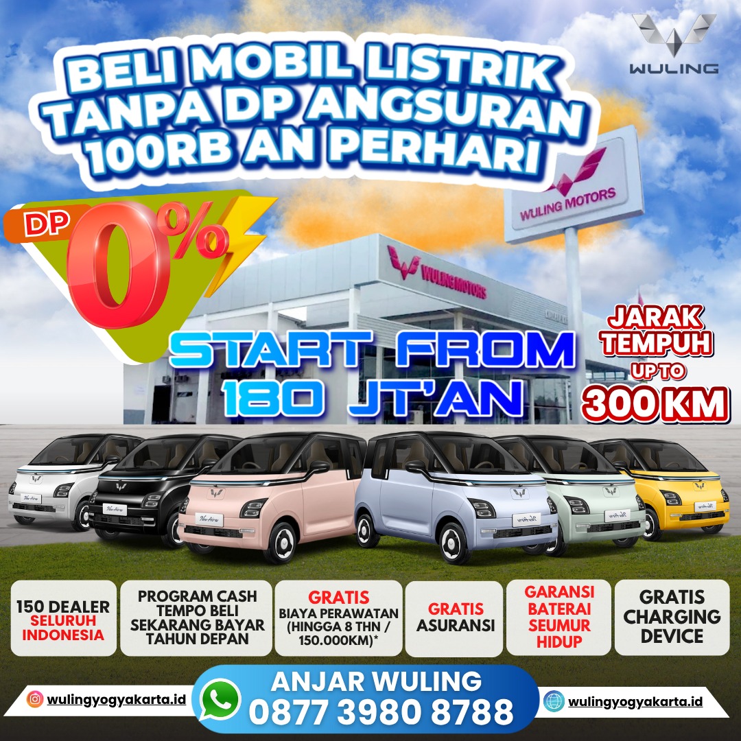 Beli Mobil Listrik Tanpa DP Angsuran Cuma 100 ribuan per hari di jogja