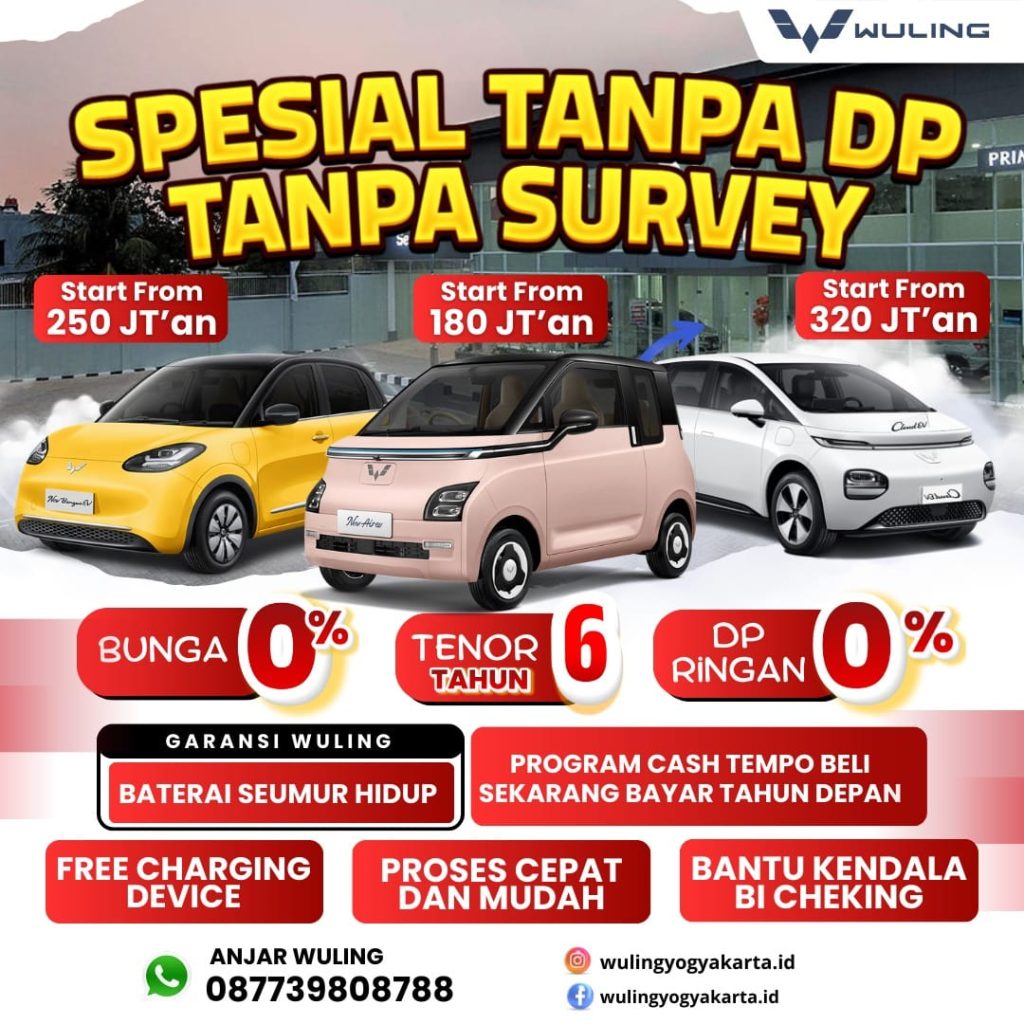 Spesial Tanpa DP dan Tanpa Survey - Tiga Wuling EV Paling Laris di Jogja